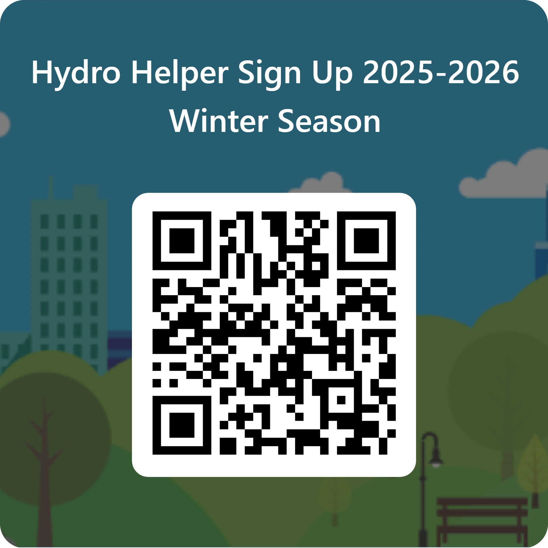 QR Code for Hydro Helper Sign Up 2025-2026 Winter Season