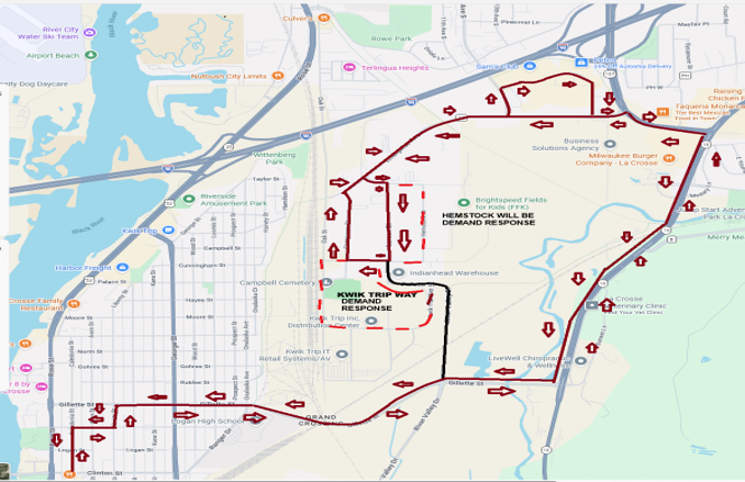 Map of detour route 8